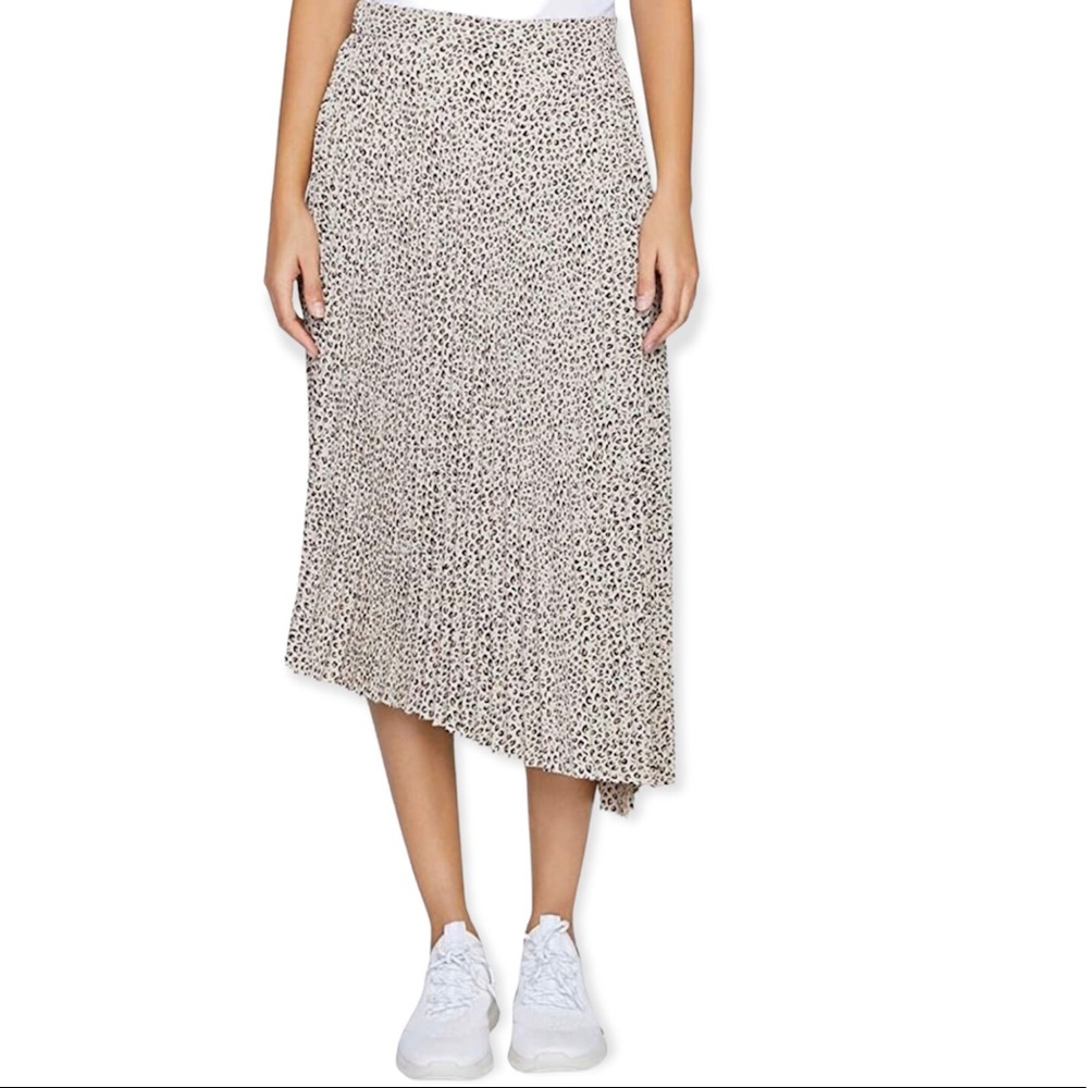 NWT Sanctuary Women’s Leopard Print Asymmetrical Pleated Skirt Size XL